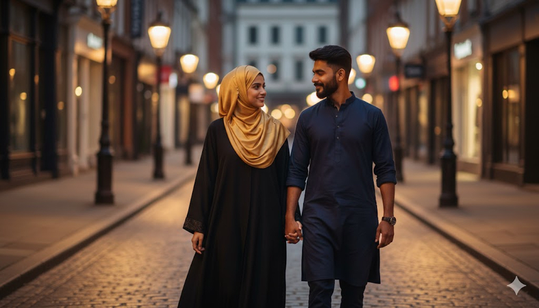 gemini muslim couple ai photo prompt