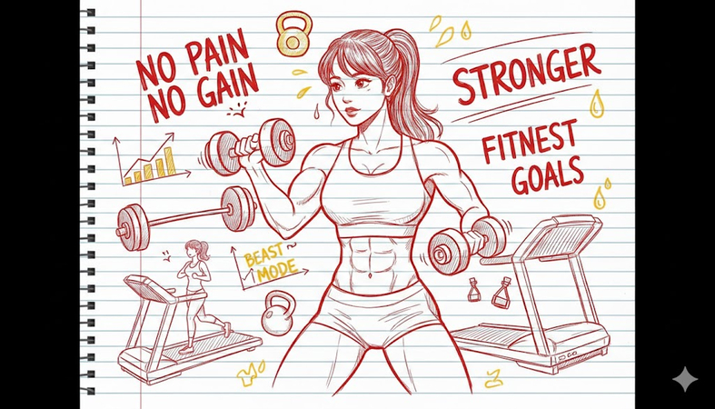 gym fitness doodle art