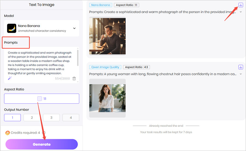 export generated ai image