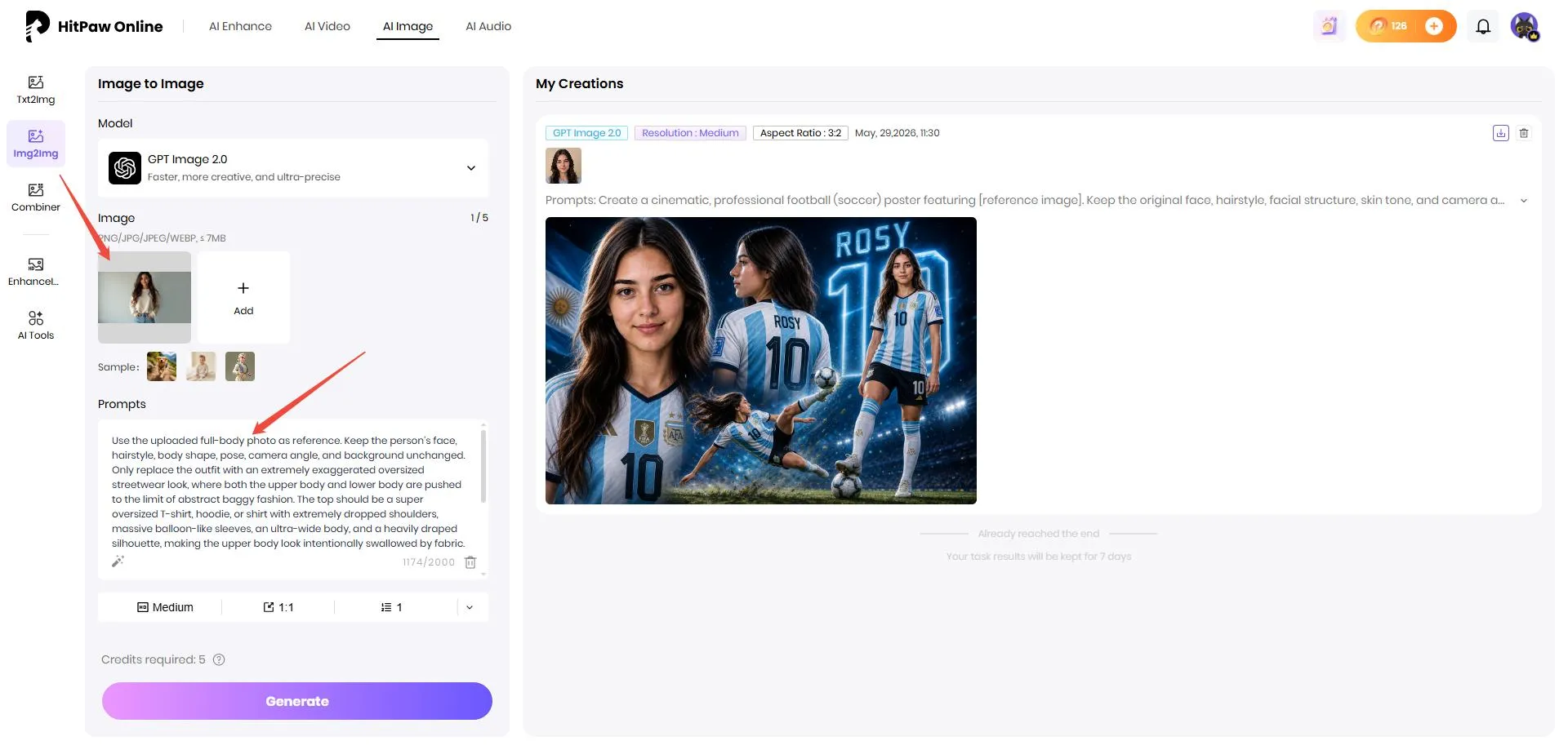input football jersey ai prompt