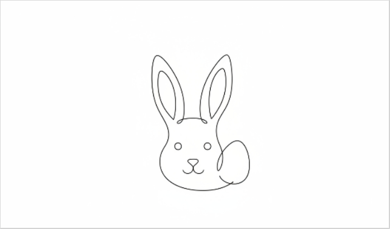 minimalist line easter bunny art