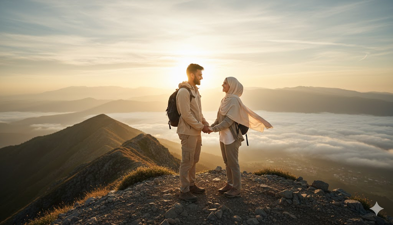 mountain side sunrise