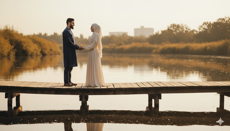 muslim couple ai prompt