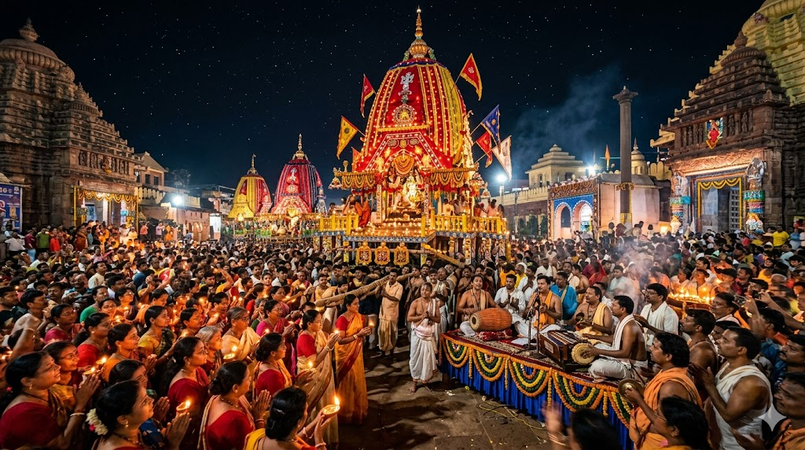 nightime rath yatra