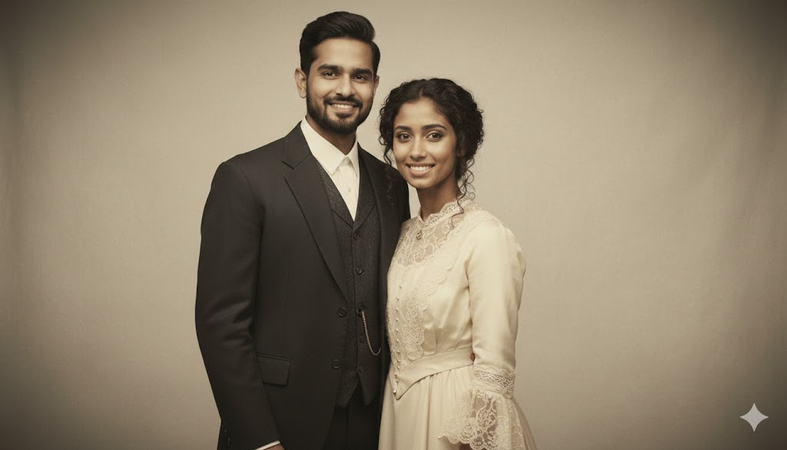 old photo studio portrait