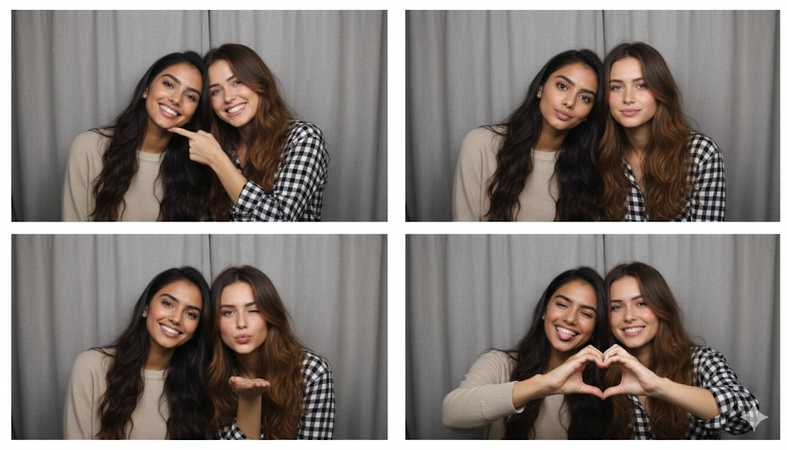 photo booth poses for friends girl