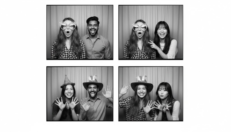 photo booth poses for friends