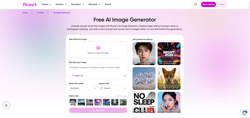 picsart ai image generator