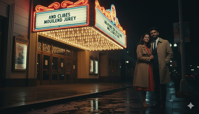 prompt for gemini ai retro style couple photo