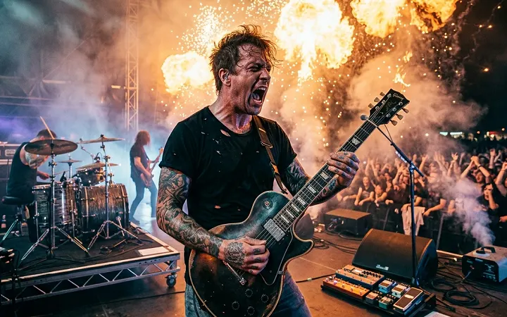pyro metal rock moment