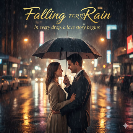 rainy city romance poster