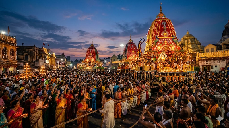 rath yatra golden lights