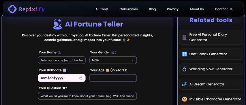 online ai fortune teller with birth