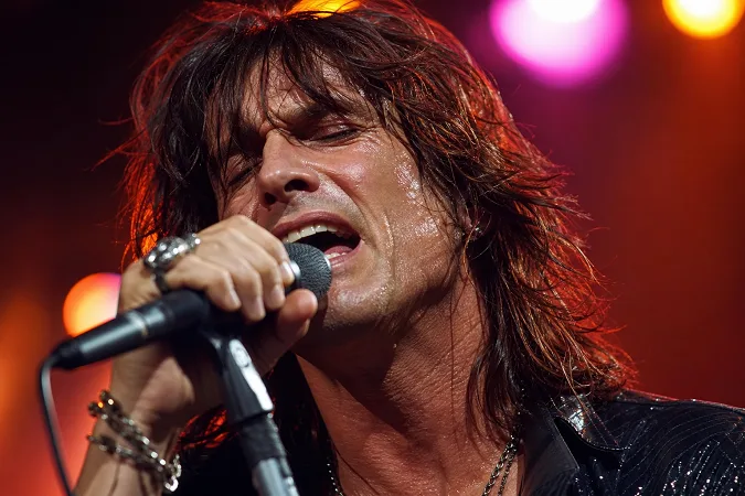 rocker concert performance close up
