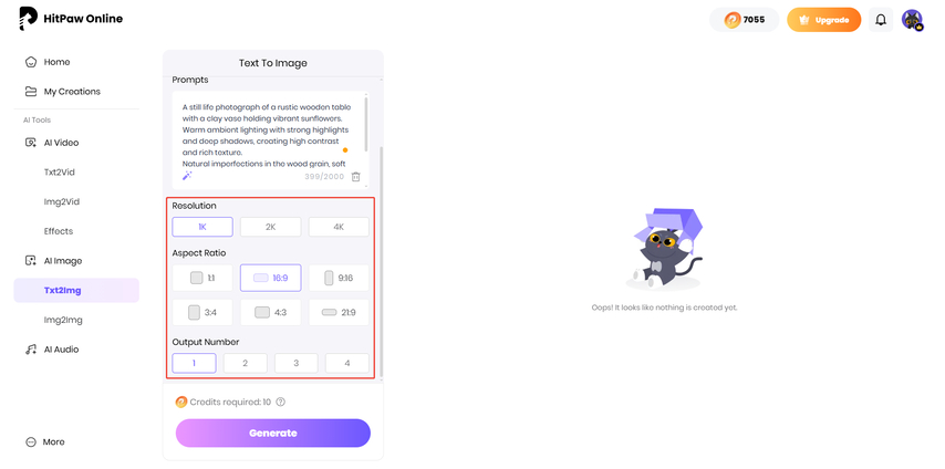 still life photo prompt template hitpaw