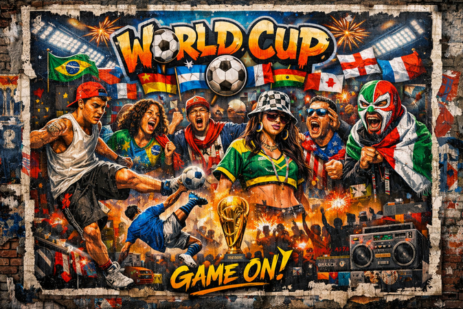 street football graffiti poster