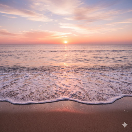 sunset beach image ai