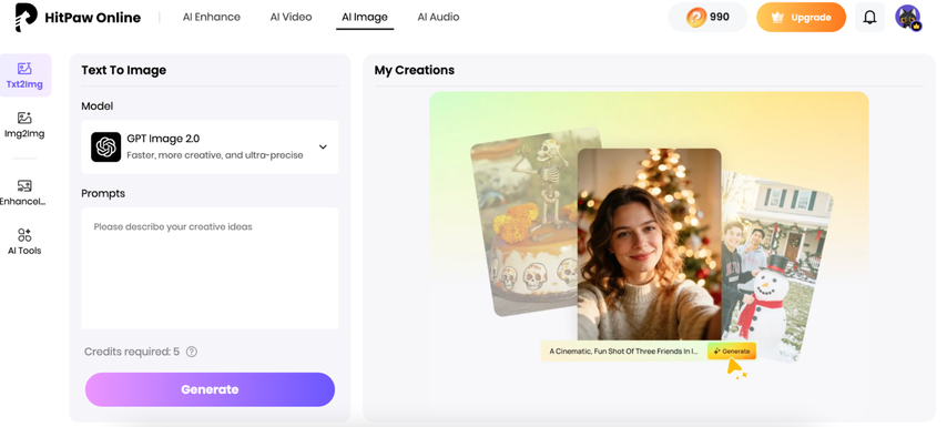 text to image option