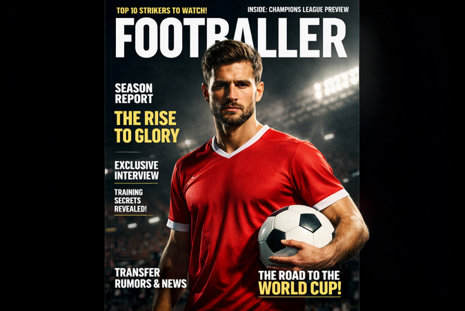 ultra realistic sports magazine cover