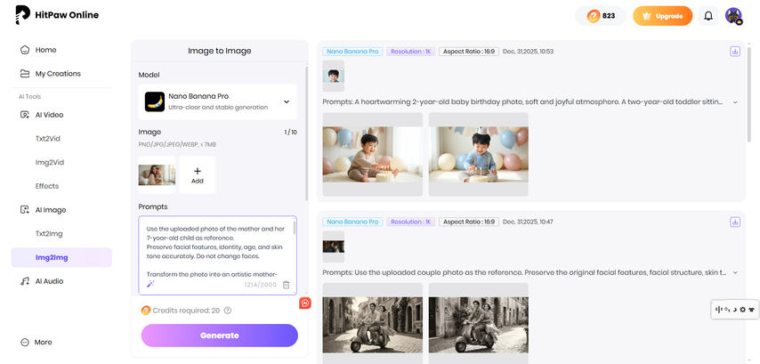 upload mother and son photo