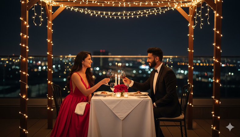 elegant rooftop dinner