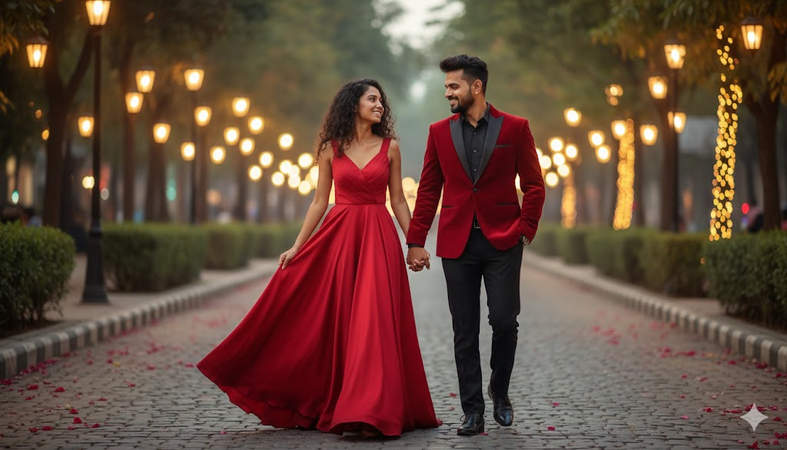 valentines red night