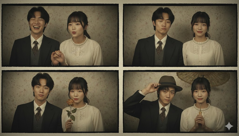 vintage couple booth photo