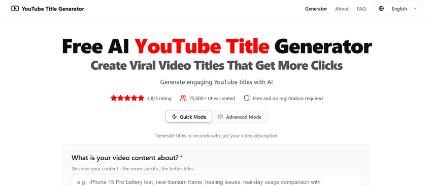 ai tool to generate youtube video titles