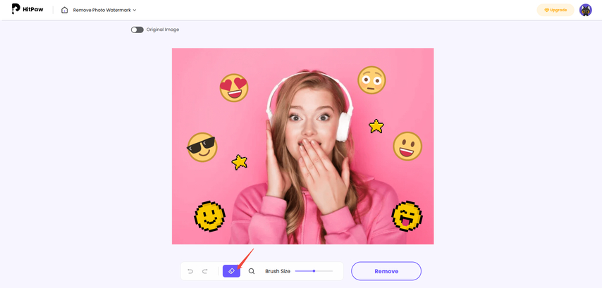 select eraser from toolbar