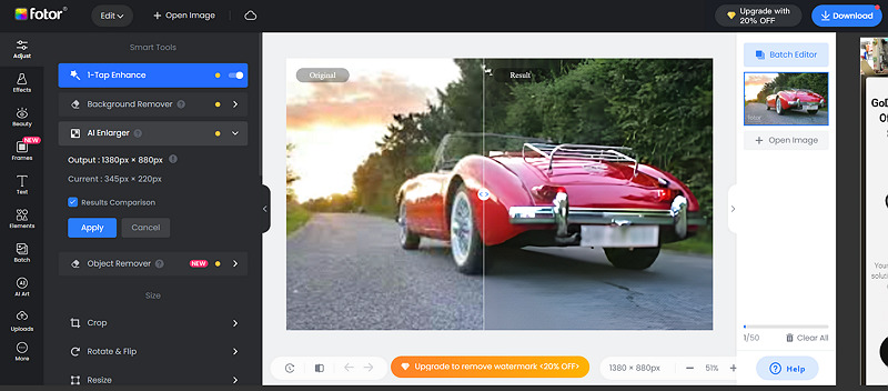 Fotor AI Image Upscaler Online