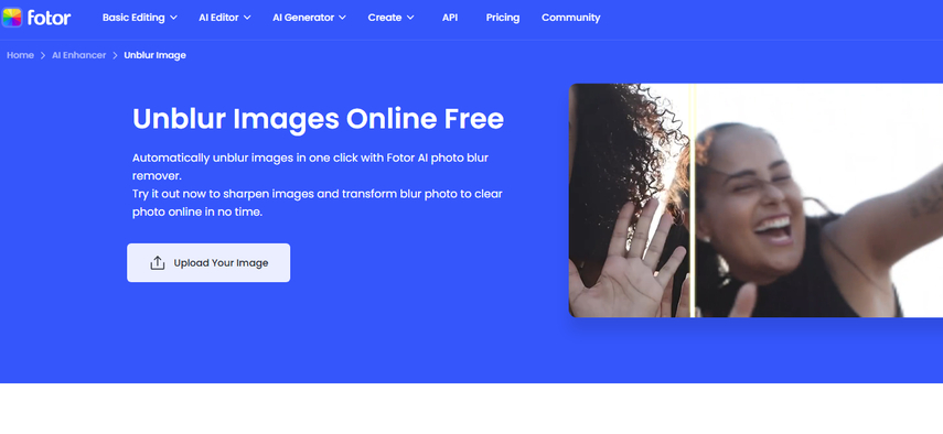 Fotor online blurry photo app