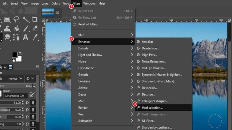 gimp watermark removal editor
