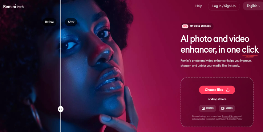 Remini online blurry photo app