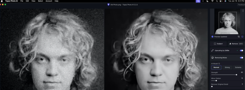 Topaz AI blurry photo app for PC