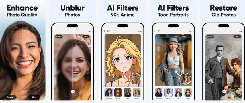Unblur blurry photo app for Android and iOS