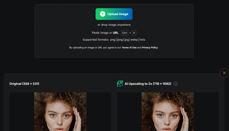 Upscale Media online blurry photo app