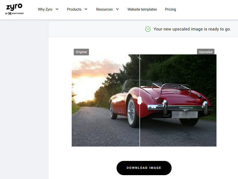 Zyro AI Image Upscaler online grátis