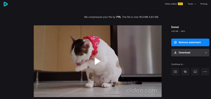 Clideo Online Video Compressor for Discord