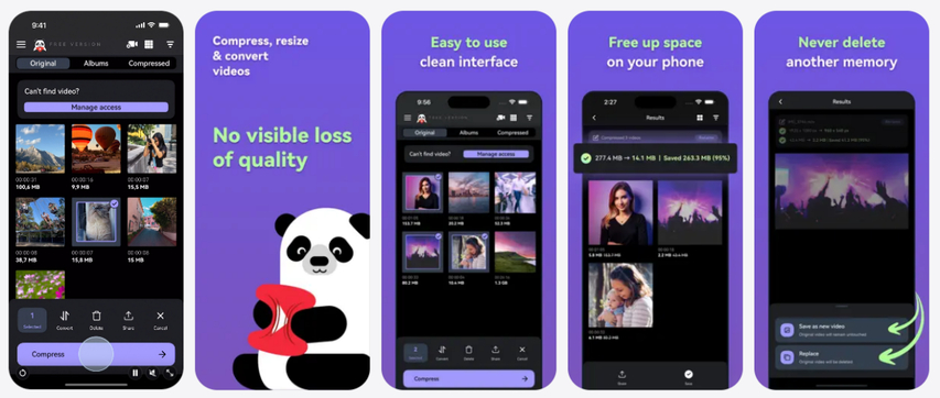 Panda Video Compressor App for iPhone & Android