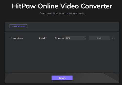 Step 2 to HitPaw Online Convert AAC to MP4