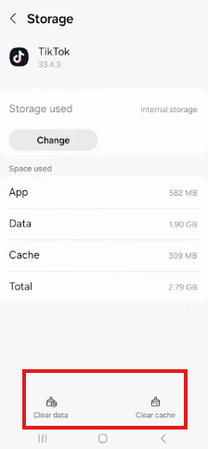 Clearing TikTok cache