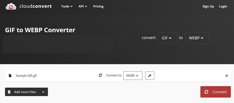 CloudConvert GIF to WEBP Online