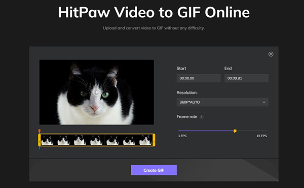 Step 2 to HitPaw Online Create GIFs