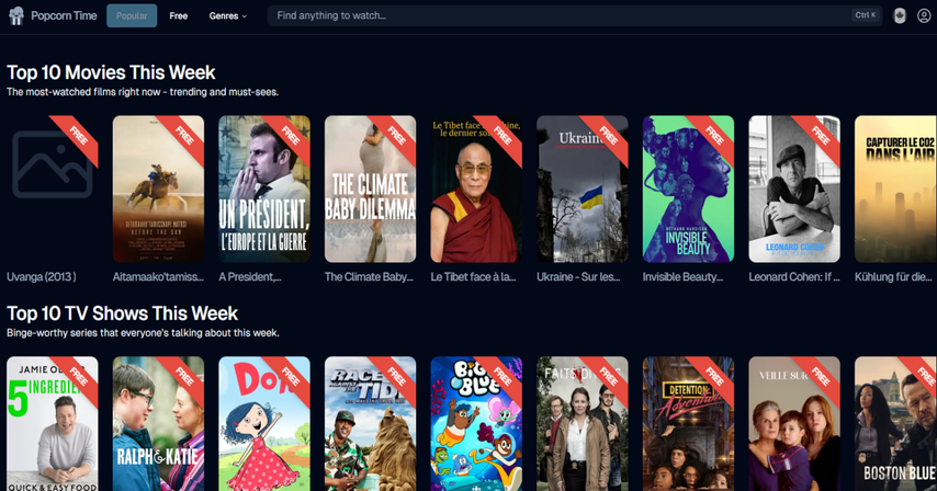 Hurawatch alternative Popcorn Time