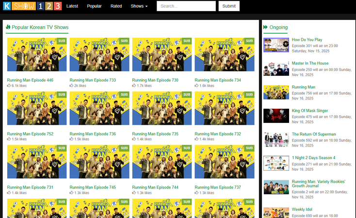 KShow123 free Korean drama website