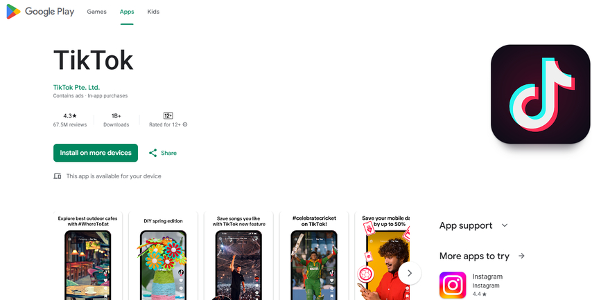 Reinstalling TikTok to remove the shadow ban