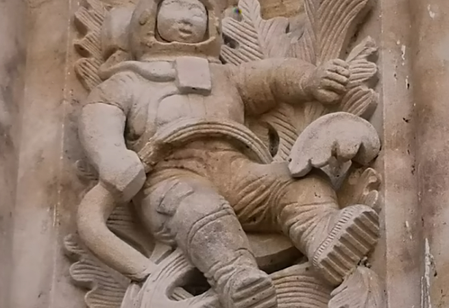 The 1960s Astronaut in a Medieval Cathedral