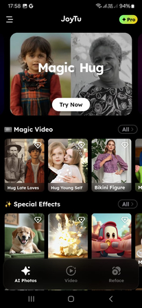 joytu's mobile app's interface
