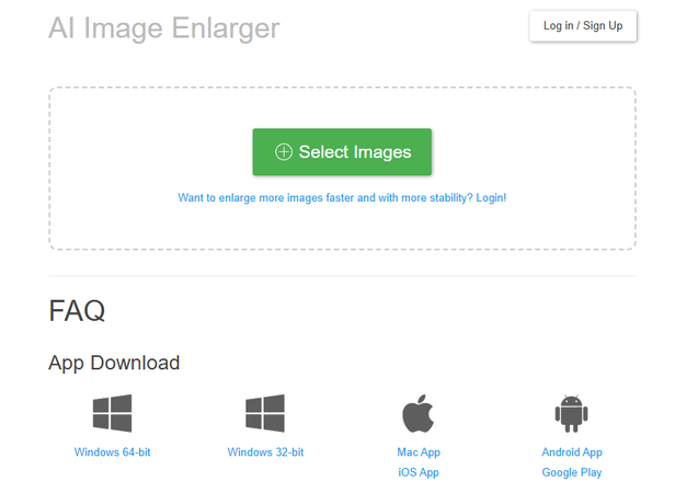 BigJPG AI image enlarger