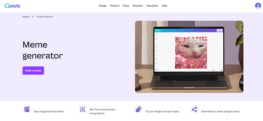Canva meme generator online tool